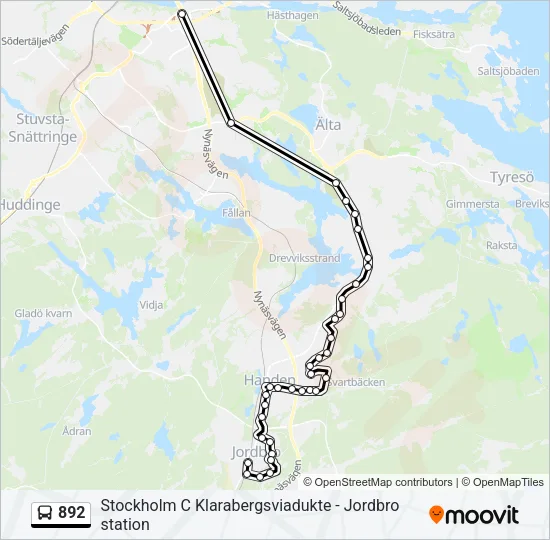 892 Bus Line Map