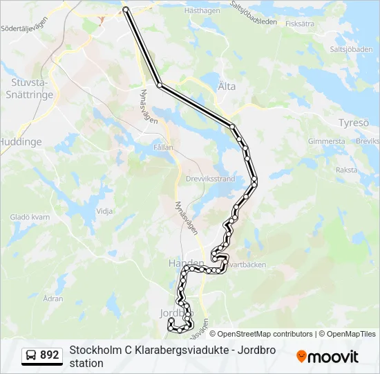 892 Bus Line Map