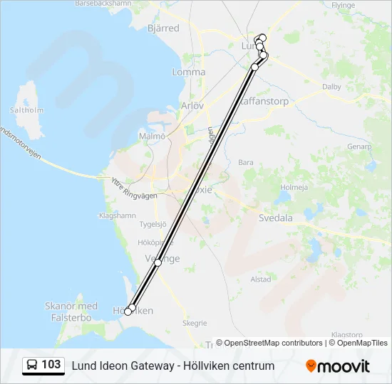 103 Bus Line Map