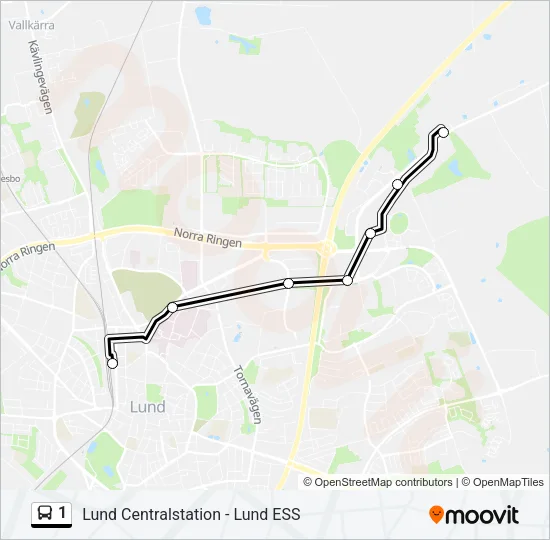 1 Bus Line Map