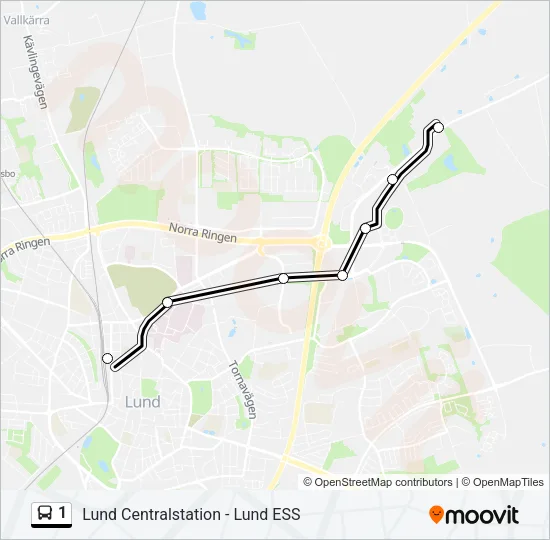 1 Bus Line Map