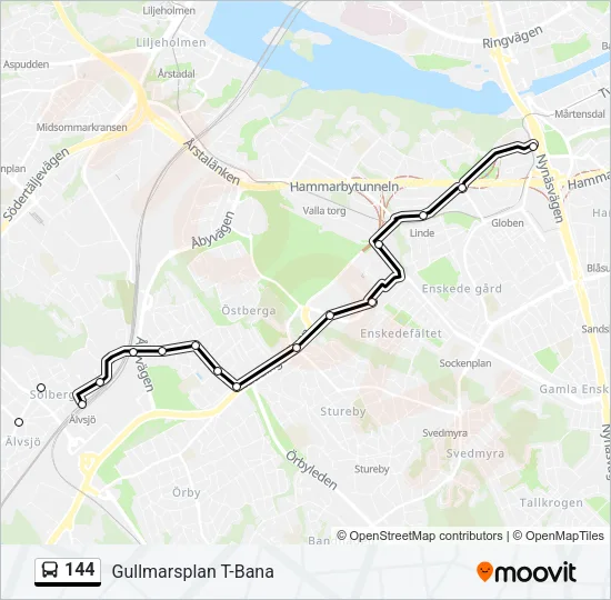 144 Bus Line Map