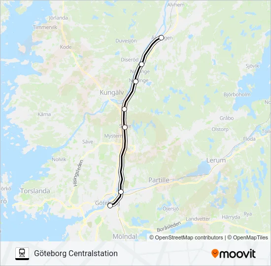 VÄSTTÅGEN  Line Map