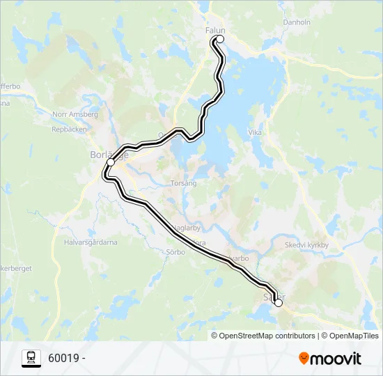 FALUN CENTRAL - SÄTER STATION Train Line Map
