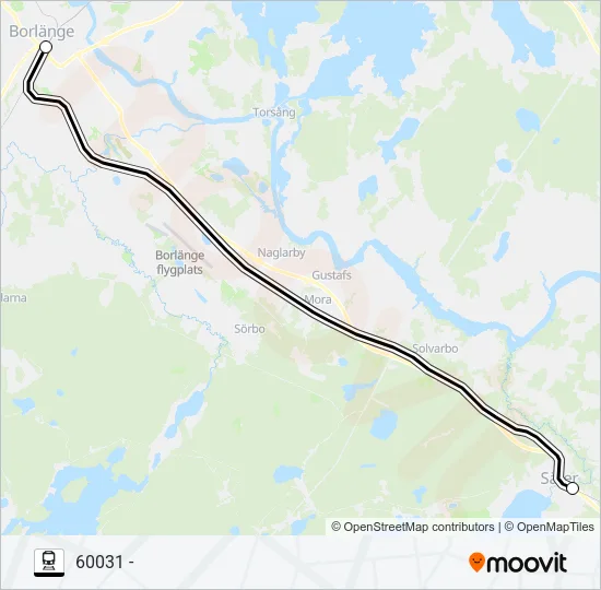 BORLÄNGE CENTRAL - SÄTER STATION Train Line Map