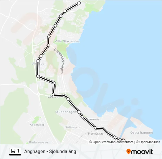 1 Bus Line Map