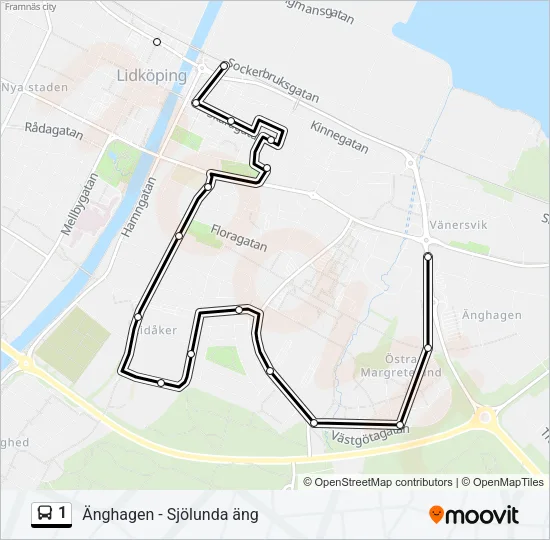 1 Bus Line Map