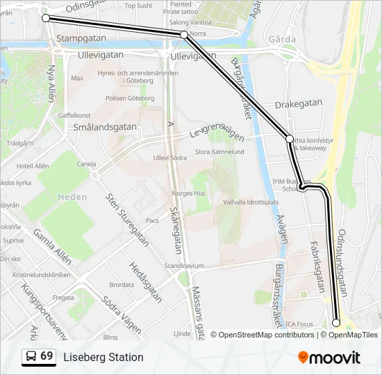 69 Bus Line Map