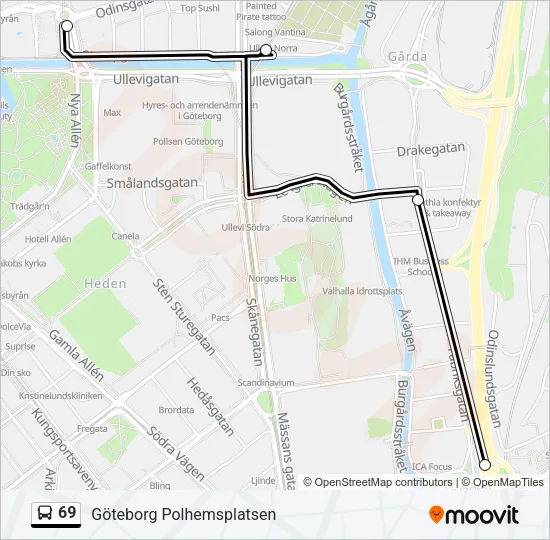 69 Bus Line Map