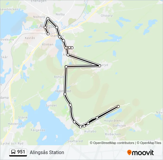 951 Bus Line Map