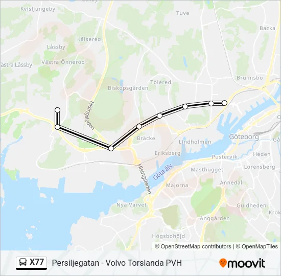 X77 Bus Line Map