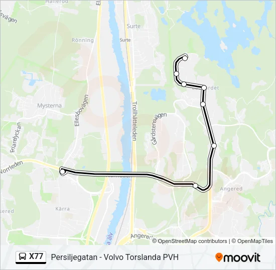 X77 Bus Line Map