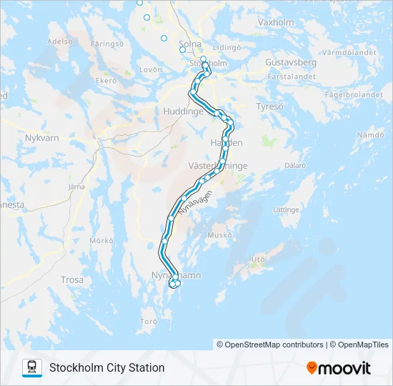 PENDELTÅG Train Line Map