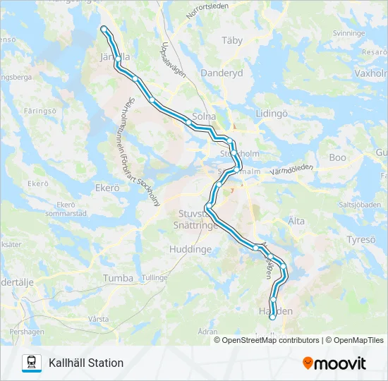 PENDELTÅG Train Line Map