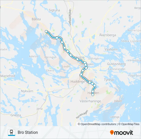 PENDELTÅG Train Line Map