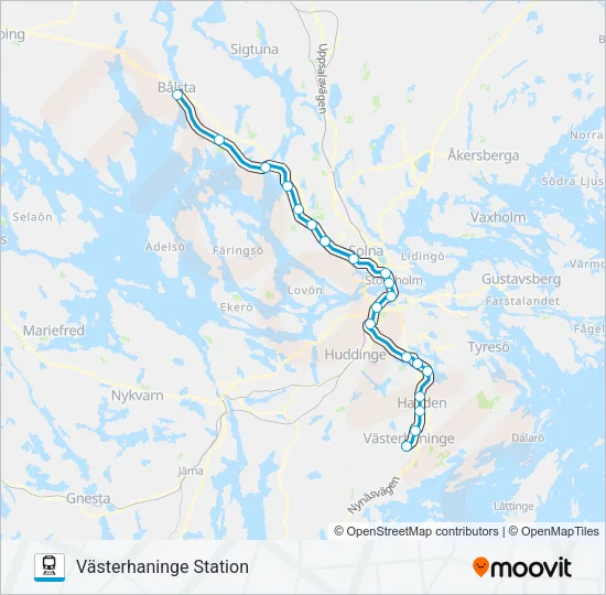 PENDELTÅG Train Line Map