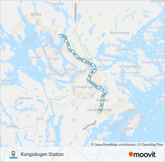 PENDELTÅG Train Line Map