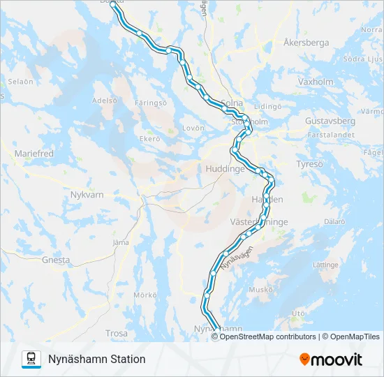 PENDELTÅG Train Line Map