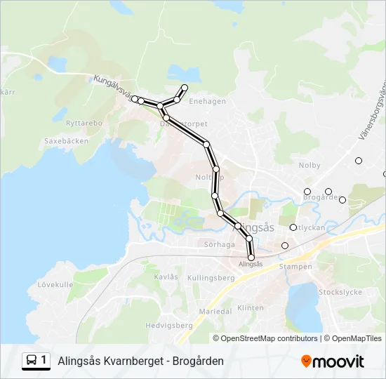 1 Bus Line Map