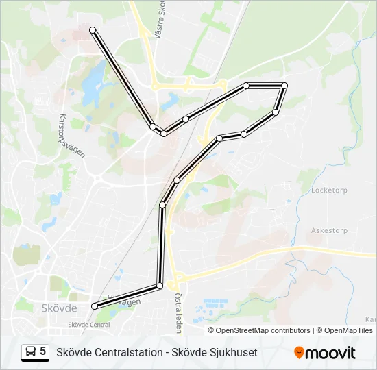 5 Bus Line Map