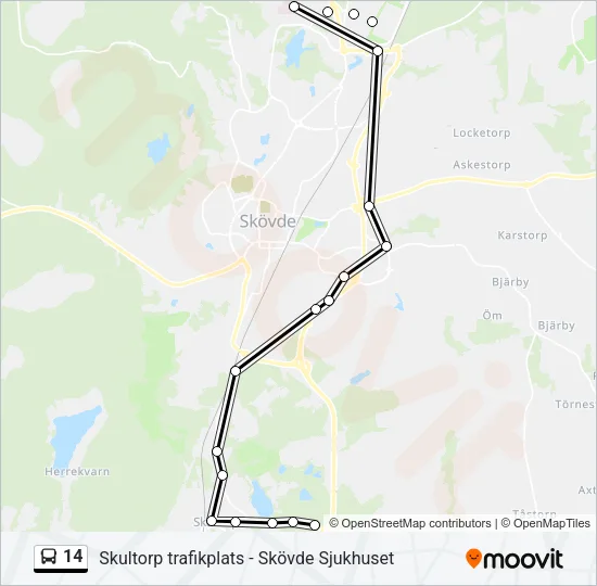 14 Bus Line Map