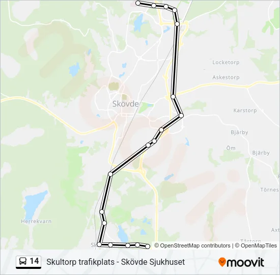 14 Bus Line Map