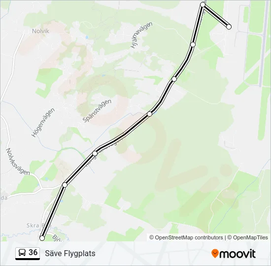 36 Bus Line Map