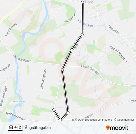 412 Bus Line Map