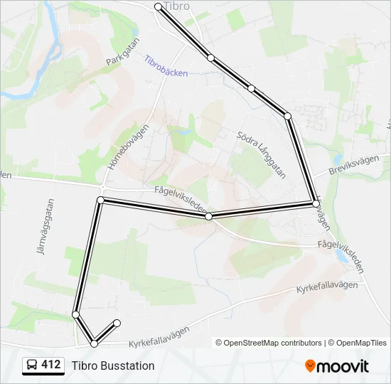 412 Bus Line Map