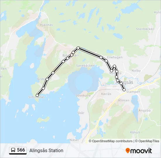 566 Bus Line Map