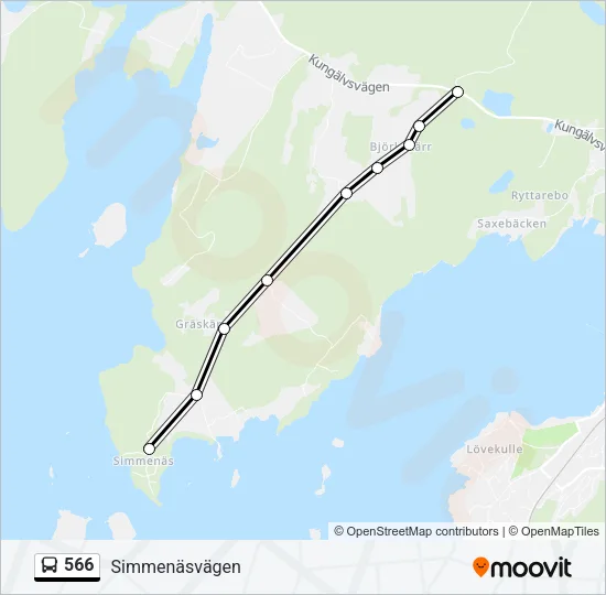 566 Bus Line Map