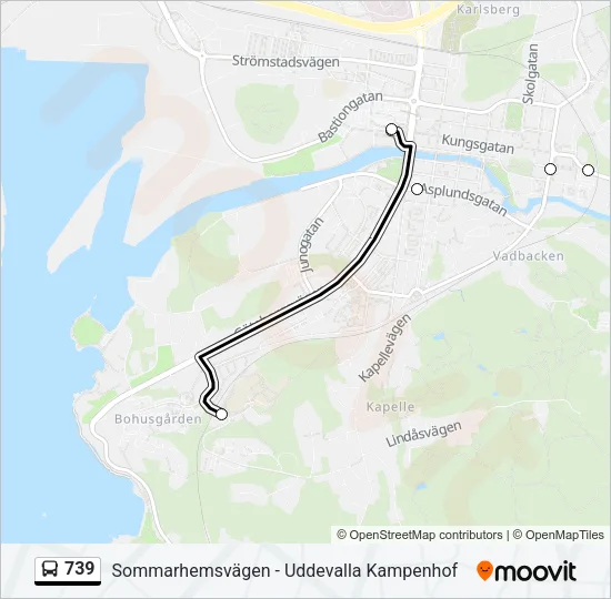 739 buss Linje karta
