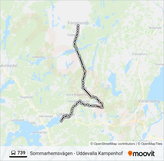 739 buss Linje karta