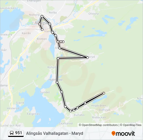 951 Bus Line Map