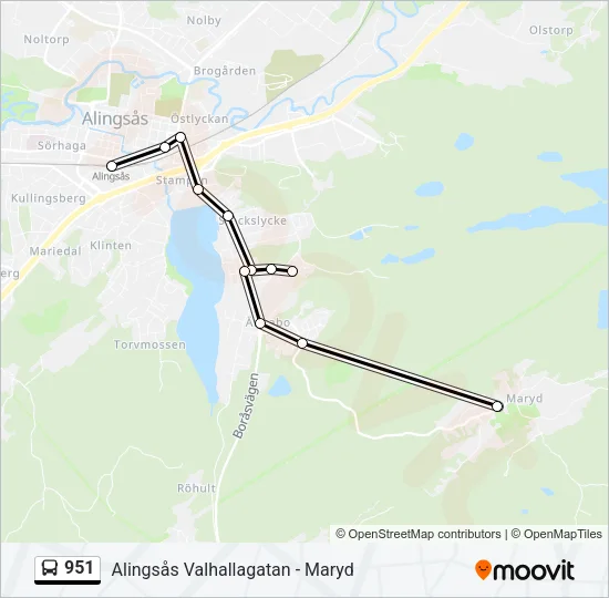 951 Bus Line Map