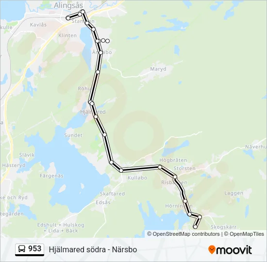 953 Bus Line Map