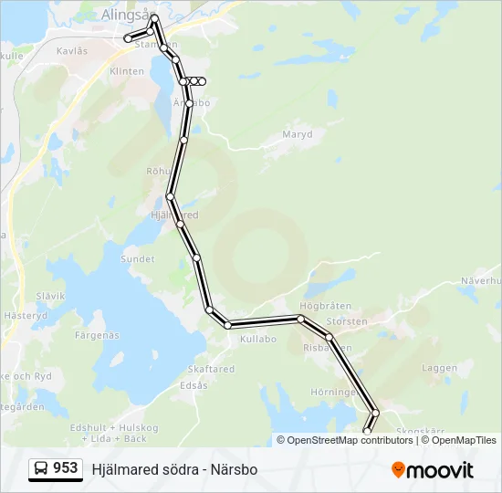 953 Bus Line Map