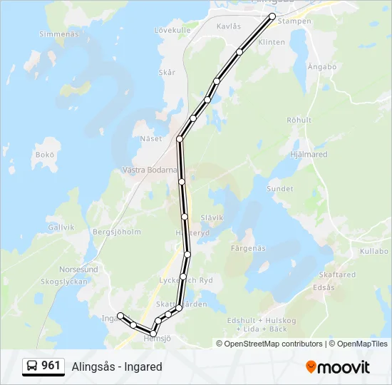 961 Bus Line Map