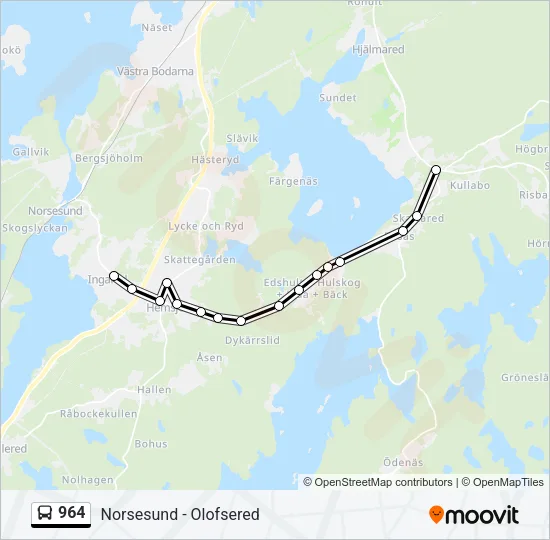 964 Bus Line Map