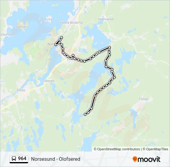 964 Bus Line Map