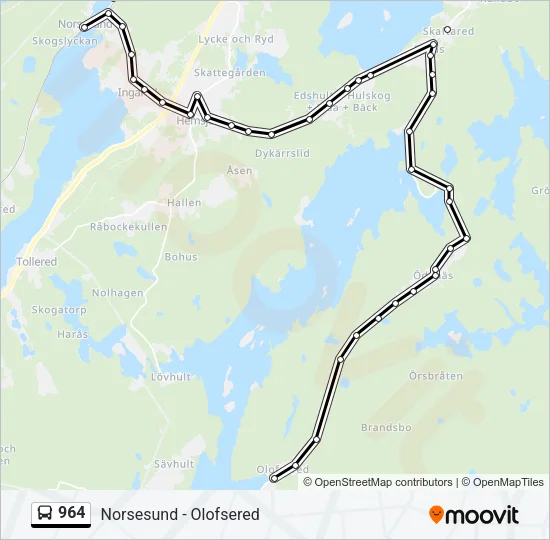 964 Bus Line Map