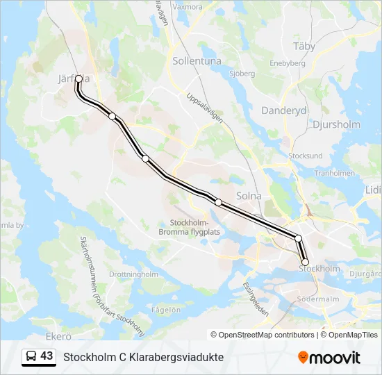43 Bus Line Map