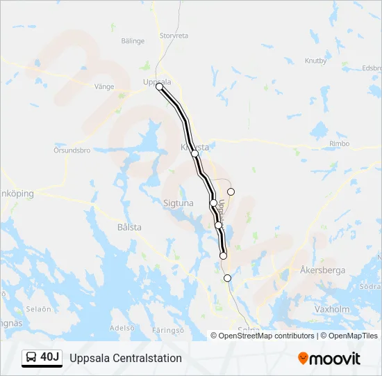 40J Bus Line Map