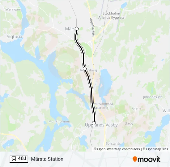 40J Bus Line Map