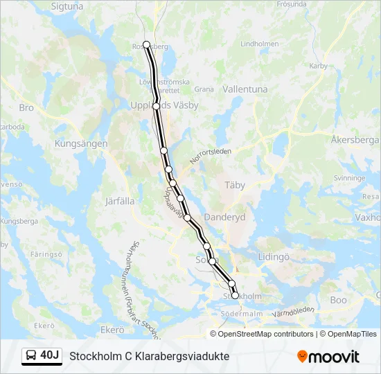 40J Bus Line Map