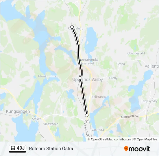 40J Bus Line Map