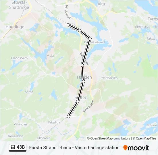 43B Bus Line Map