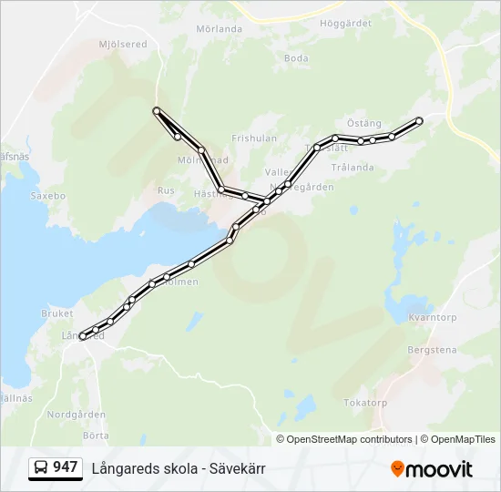 947 Bus Line Map