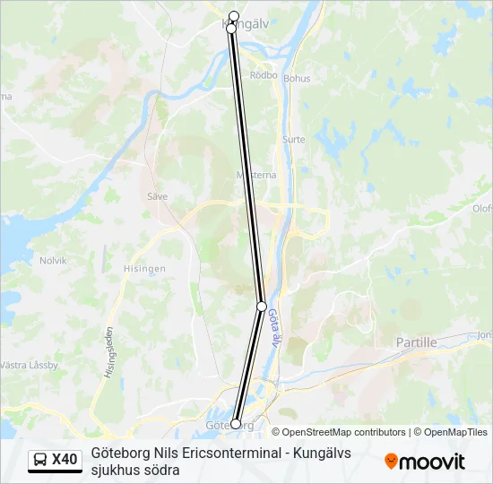 X40 Bus Line Map