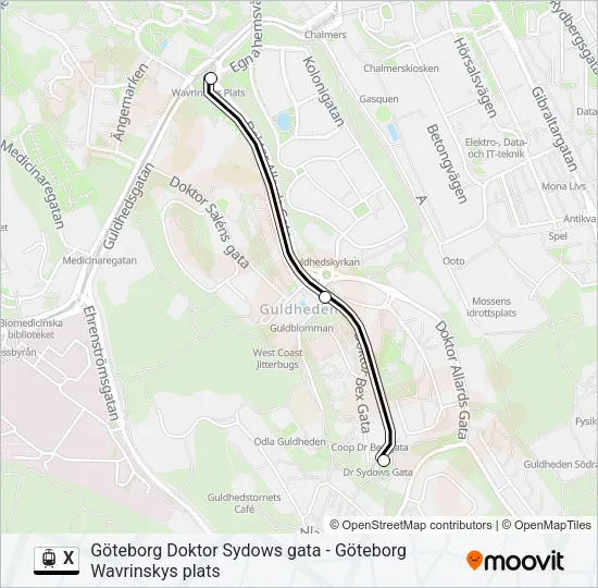 X Light Rail Line Map